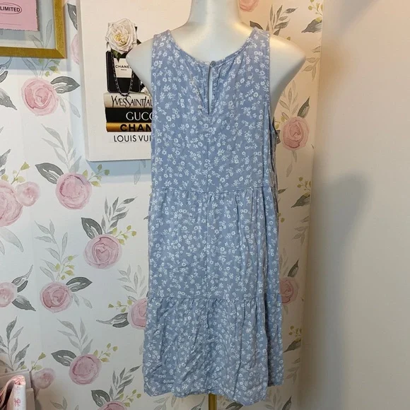 Style & Co Women's Floral Blue Sleeveless Dress - Picture 3 of 4